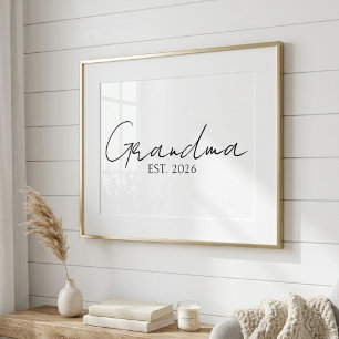 Minimale Oma seit Jahr Soft-Script-Typografie Poster