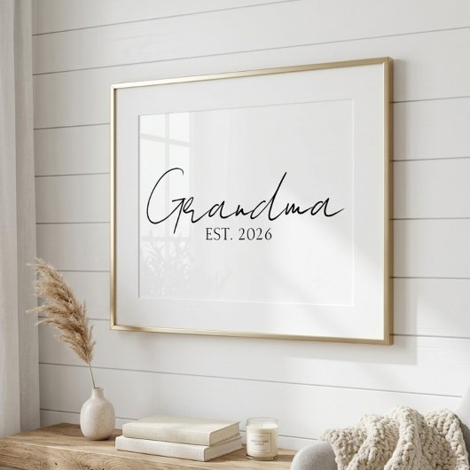 Minimale Oma seit Jahr Soft-Script-Typografie Poster
