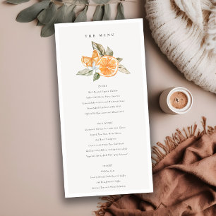 Minimale Orange Boho Botanische Hochzeitskarte Dankeskarte