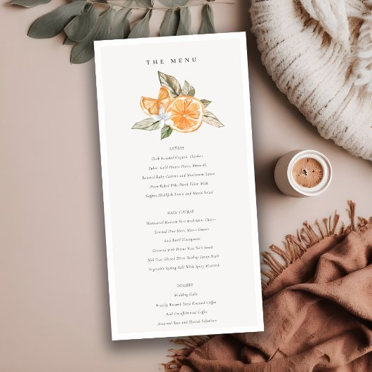Minimale Orange Boho Botanische Hochzeitskarte Dankeskarte