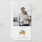 Minimale Orange Botanical Foto Save the Date Karte (Vorderseite)