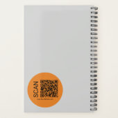 Minimale Orange Dot Initials Graue Ernennung Planer (Rückseite)