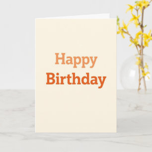 Minimale Orange Happy Birthday Card Karte