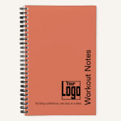 Minimale Orange Schwarze Logo-Motto-Fitness-Übung Notizblock (Vorderseite)