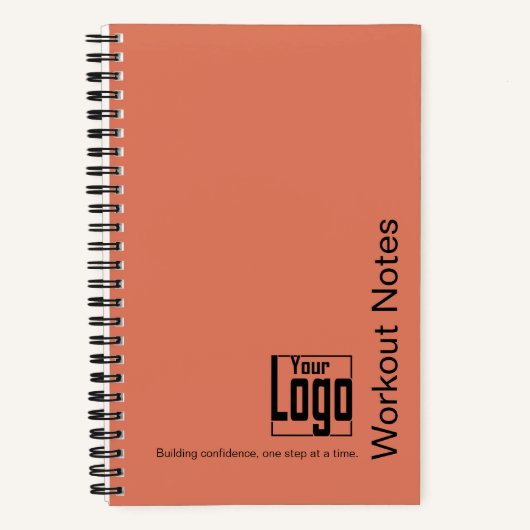 Minimale Orange Schwarze Logo-Motto-Fitness-Übung Notizblock (Vorderseite)