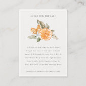 Minimale Orangefarbene Botanische Bücher für Babyd Begleitkarte (Vorderseite)