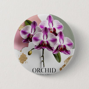 Minimale Orchideen-Anstecknadel – Subtile Schönhei Button