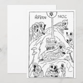 Minimale orthodoxe Weihnachtskrippe Dankeskarte (Vorne/Hinten)