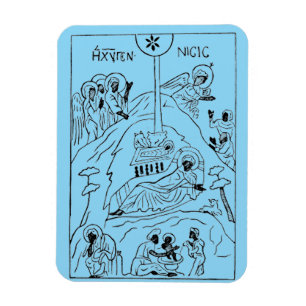 Minimale orthodoxe Weihnachtskrippe Magnet