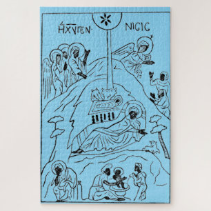Minimale orthodoxe Weihnachtsszene Puzzle