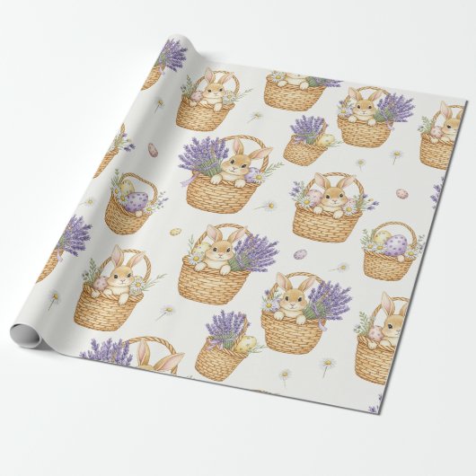 Minimale Ostern Hasen Pastell Frühling Muster (5) Geschenkpapier (Ungerollt)