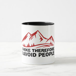 Minimale Outdoor-Berg-Gestaltung für Wanderer Tasse