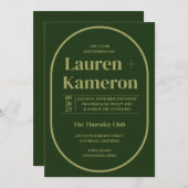 Minimale Oval-Einladung Einladung (Vorne/Hinten)