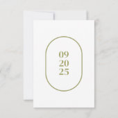 Minimale Oval Response Cards Einladung (Rückseite)