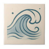 Minimale Ozeanwelle Art Tile Fliese (Vorderseite)