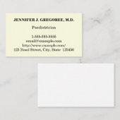 Minimale Pädiaterkarte Visitenkarte (Vorne/Hinten)