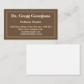 Minimale Pädiatrische Zahnarztkarte Visitenkarte (Vorne/Hinten)