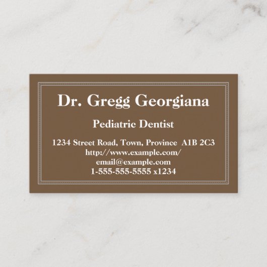Minimale Pädiatrische Zahnarztkarte Visitenkarte (Vorderseite)