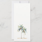 Minimale Palm Trees Tropical Wedding Menu Card Einladung (Rückseite)