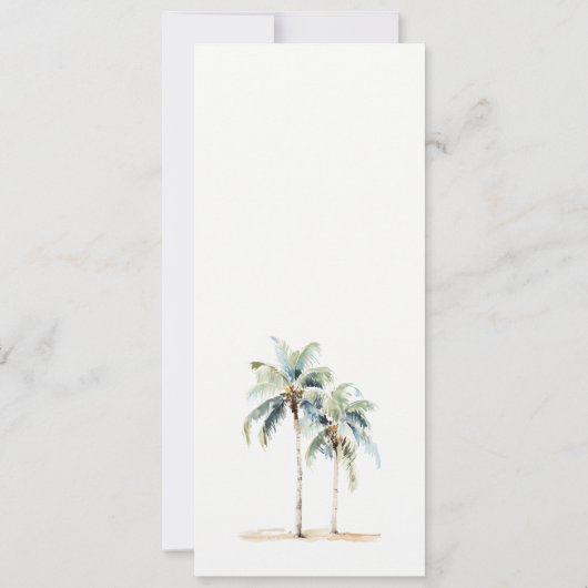 Minimale Palm Trees Tropical Wedding Menu Card Einladung (Rückseite)