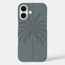 Minimale Palmbaum-Muster Blau Grau Tropisch