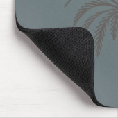 Minimale Palmbaum-Muster Blau Grau Tropisch Mousepad (Ecke)