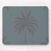 Minimale Palmbaum-Muster Blau Grau Tropisch Mousepad (Vorne)