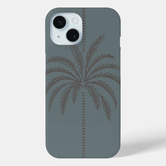 Minimale Palme Baum Muster Blau Grau Tropisch Case-Mate iPhone Hülle (Rückseite)