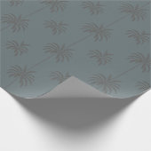 Minimale Palme Baum Muster Blau Grau Tropisch Geschenkpapier (Ecke)