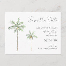 Minimale Palme Save-The-Date-Postkarte Postkarte