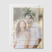 Minimale Palmen tropische Hochzeit retten das Datu Pergament Einladungen (Versatz (Ehepaar))