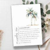 Minimale Palmen Tropische Hochzeitsempfehlung Begleitkarte