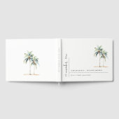 Minimale Palmen Wasserfarbe Tropische Hochzeit Gästebuch (Voll)