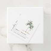 Minimale Palmen Wasserfarbe Tropische Hochzeit Geschenkanhänger (Beispiel)