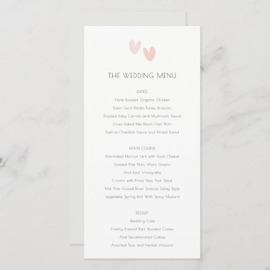 Minimale Pastel Dusky Rosa Herz Hochzeitkarte Dankeskarte (Vorne/Hinten)