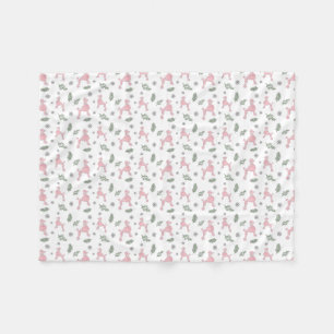 Minimale Pastell-Pink-Pudel-Silhouette-Decke Fleecedecke