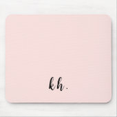 Minimale Pastell-Rosa-Monogramm-Initialen Mousepad (Vorne)