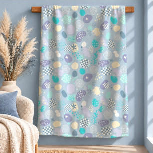 Minimale Pastellblaue Abstrakte Memphis-Decke Kuns Sherpadecke