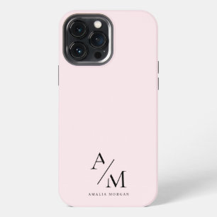 Minimale Pastellrosa Initiale & Personalisiert iPhone 13 Pro Max Hülle