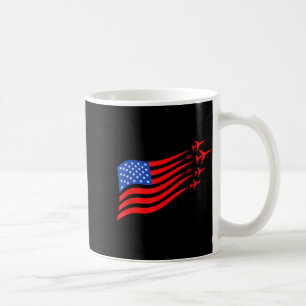Minimale patriotische Flugzeug-amerikanische Flagg Kaffeetasse