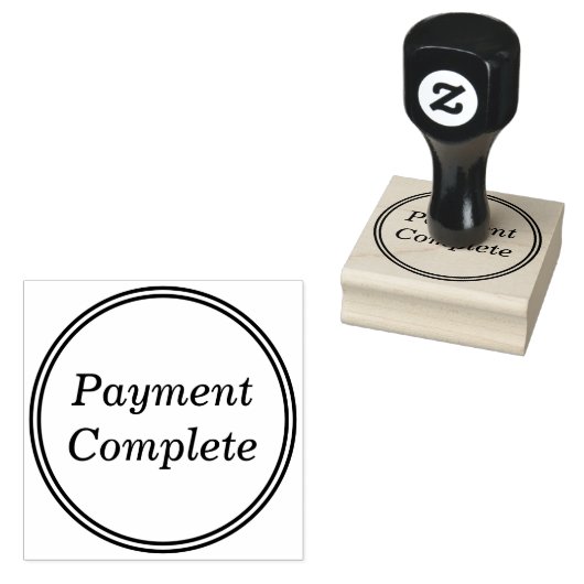 Minimale "Payment Complete"-Briefmarke aus Kautsch Gummistempel (Stempel)