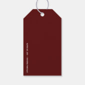 Minimale PEACE | Deep Red Holiday Geschenkanhänger (Rückseite)