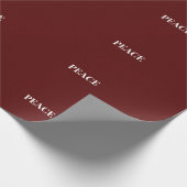 Minimale PEACE | Deep Red Holiday Geschenkpapier (Ecke)