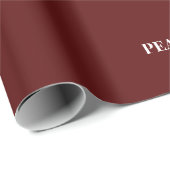 Minimale PEACE | Deep Red Holiday Geschenkpapier (Rolleneckpunkt)