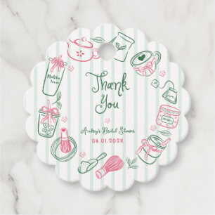 Minimale Perfekte Matcha Brautparty Dankeschön Geschenkanhänger