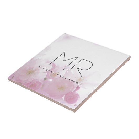 Minimale personalisierte Berufliche Monogramm Fliese (Seite)