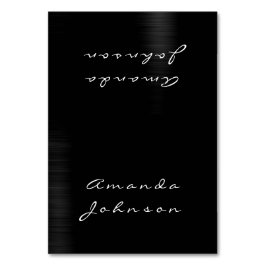 Minimale Personalisierte Black Metal Name Card Tischnummer