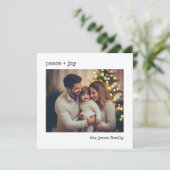 Minimale Personalisierte Foto Ferienkarte Feiertagskarte (Stehend Vorderseite)