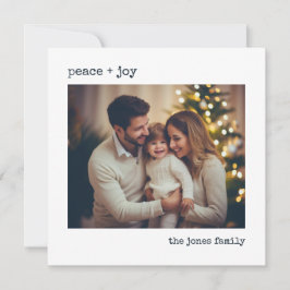 Minimale Personalisierte Foto Ferienkarte Feiertagskarte