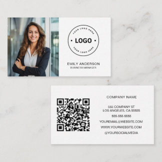 Minimale Personalisierte Foto-Logo-Visitenkarte Visitenkarte